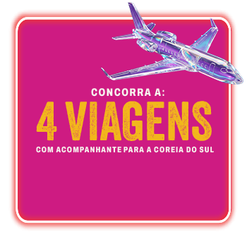 Concorra a 4 viagens e mais 3.000 prêmios instantâneos.