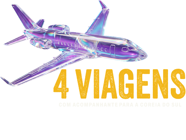 Sorteios de 4 viagens com acompanhante para a Coreia do Sul.